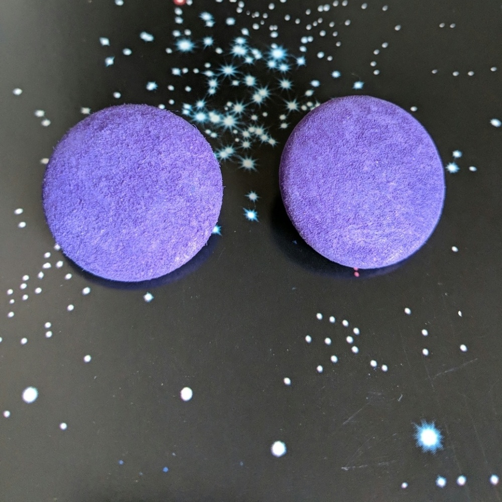 Vintage Purple Suede Earrings